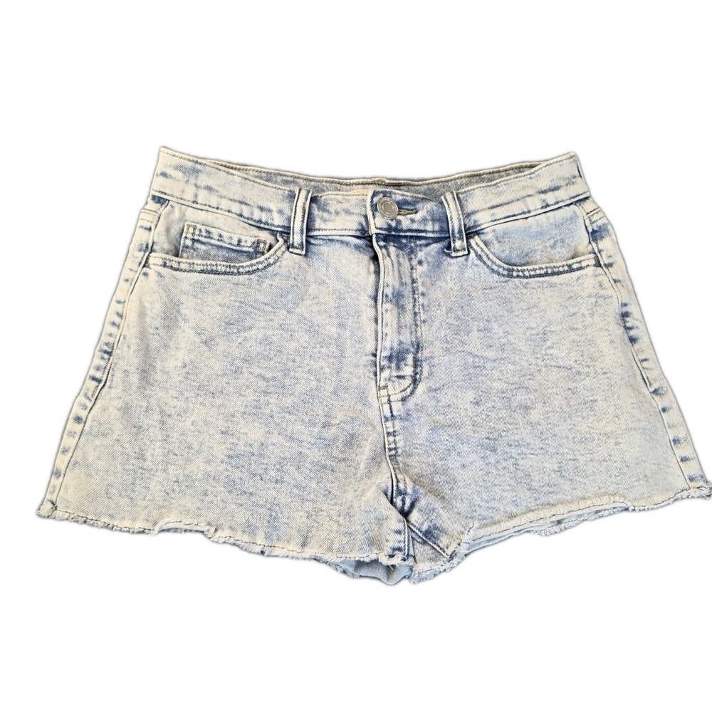 SO Juniors MOM Stretch Denim Shorts  Sz‎ 9/29W  High Rise 2" Inseam Light Wash